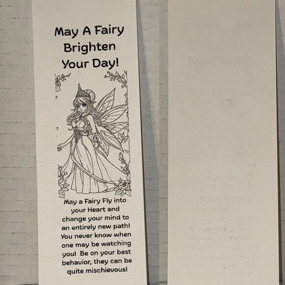 Color Your Own Fairy Bookmarks, 5 qty! - Picture 1 of 16